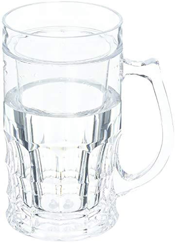 16.9oz Beer Mug with Freezing Gel, set of 1, Clear