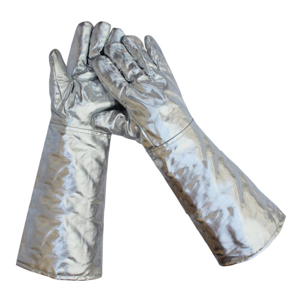 2 Gants de Soudage En Feuille D'aluminium, Résistants Aux Brûlures, à La Chaleur et Isolants Thermiques pour Fours, 45 Cm 250 à 500