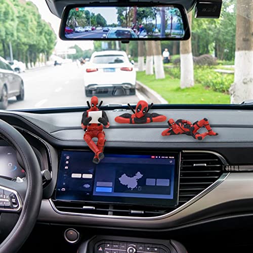 Zktsry 3 Pcs Deadpool Car Accessories,Classics Anime Figures Model For Home, Car, Desk And Computer Decorations (3 Sets) #TOP3