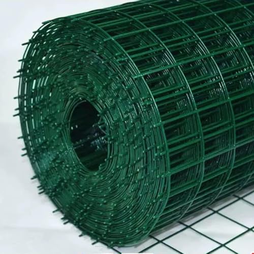 Rollo de valla de alambre verde para jardín, malla de metal para gallineros y protección de plantas, 1 x 30 m, solución de valla de jardín para espacios exteriores seguros