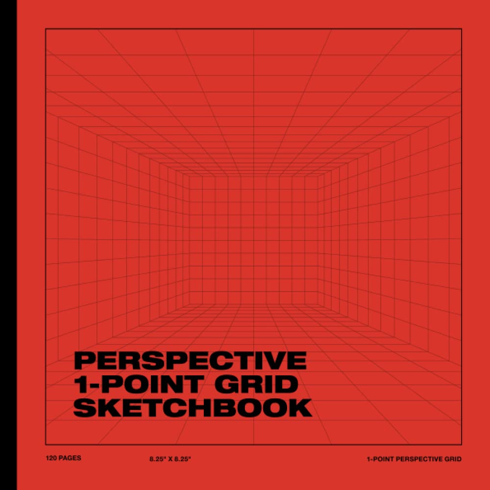 Perspective Sketchbook: 1-Point Drawing Perspective Grid Sketchbook – 8.5" x 8.5", 120 pages – Suitable for Interior Design, Architectural, Industrial and 3D Design