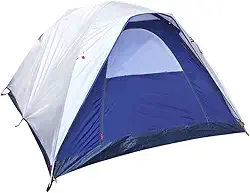 NTK, Barraca para acampamento familiar portátil Modelo Dome com capacidade para 6 pessoas. Coluna d’água de 1.800mm. Modelo Iglu com sobreteto completo e pequeno avanço. Cinza e azul