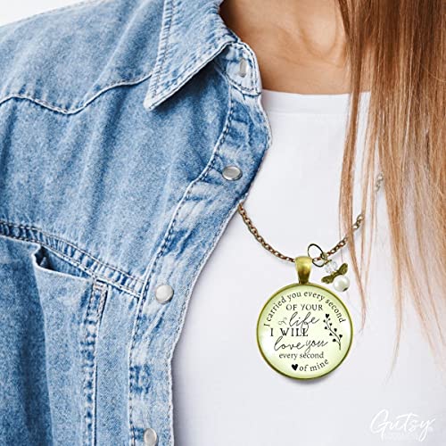 I Carried You Every Day Miscarriage Necklace Mothers Memorial Jewelry For Women 24" Chain - Handmade Baby Loss Pendant, Delicate Angel Baby Charm, Ready To Gift Remembrance Message Card & Gift Box #TOP6