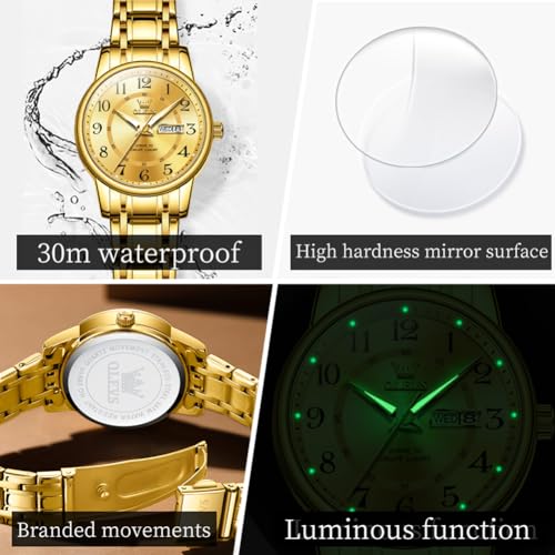 Image of OLEVS Watch Women Silver Stainless Steel Dress Analog Luminous Watch