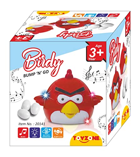 Image of Toyzone Birdy Bump 'n' Go-20141 | Bump & Go Toy with Lights and Sound | Fun Dancing Exciting Toy | Safe Non-Toxic | Attractive for New Born Baby & Toddlers | Battery Operated Animal Figure | Early Learning Educational Toys | Musical Toy for Girls & Boys