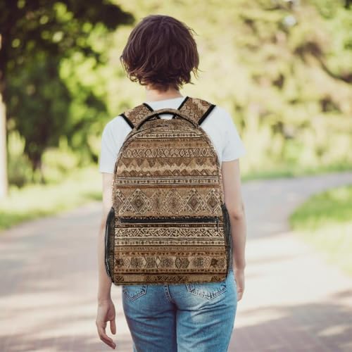 Mochila impermeable estilo étnico retro con compartimento acolchado para libros 6