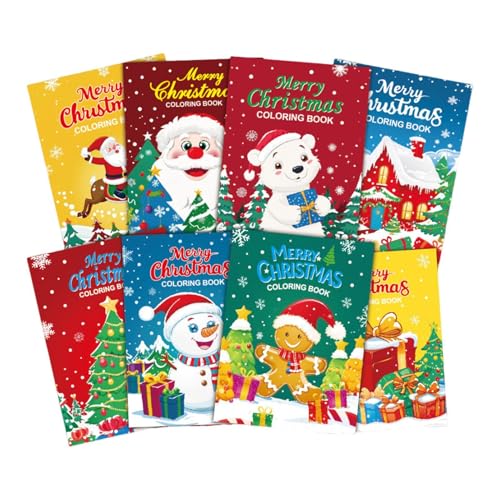Libro Da Colorare Di Natale Per - 8 Pezzi Libro Da Colorare Di Natale Santa Elk Gioco Di Cartone Animato Educativo Precoce Libro Da Colorare Pittura Artistico Regalo Per Festa Per