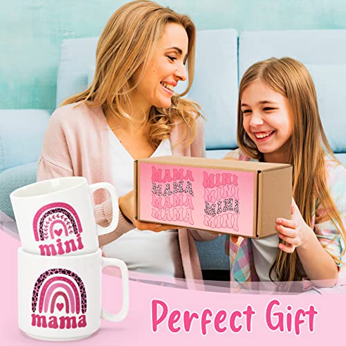 Nefelibata Mama Mini Mug Set Of 2 Pink Leopard Boho Rainbow Mommy And Me Mother's Day Gifts Hot Cold Ceramic Cups Coffee Tumbler For Mother Daughter Mama And Me Matching Gift For Women #TOP5