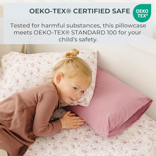 Image of Pobibaby - 2 Pack Premium Toddler Pillowcase - Ultra Soft Jersey Knit - Crib Pillow, Kids Pillow, Travel Pillow Case Cover (Blossom)