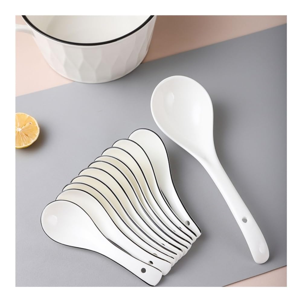 cuchara para servir, Juego de 10 cucharas cerámica for el hogar, for servir en restaurantes