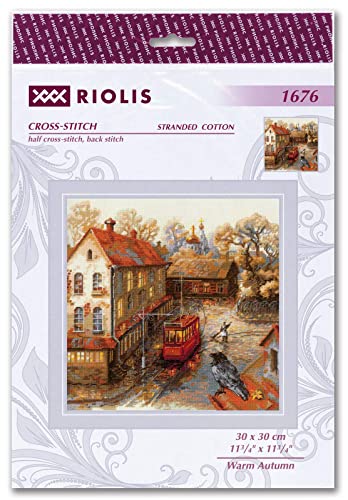 Riolis 1676 Warm Autumn - Counted Cross Stitch Kit - 11¾" X 11¾" Zweigart 18Ct. Beige Aida 27 Colors #TOP1