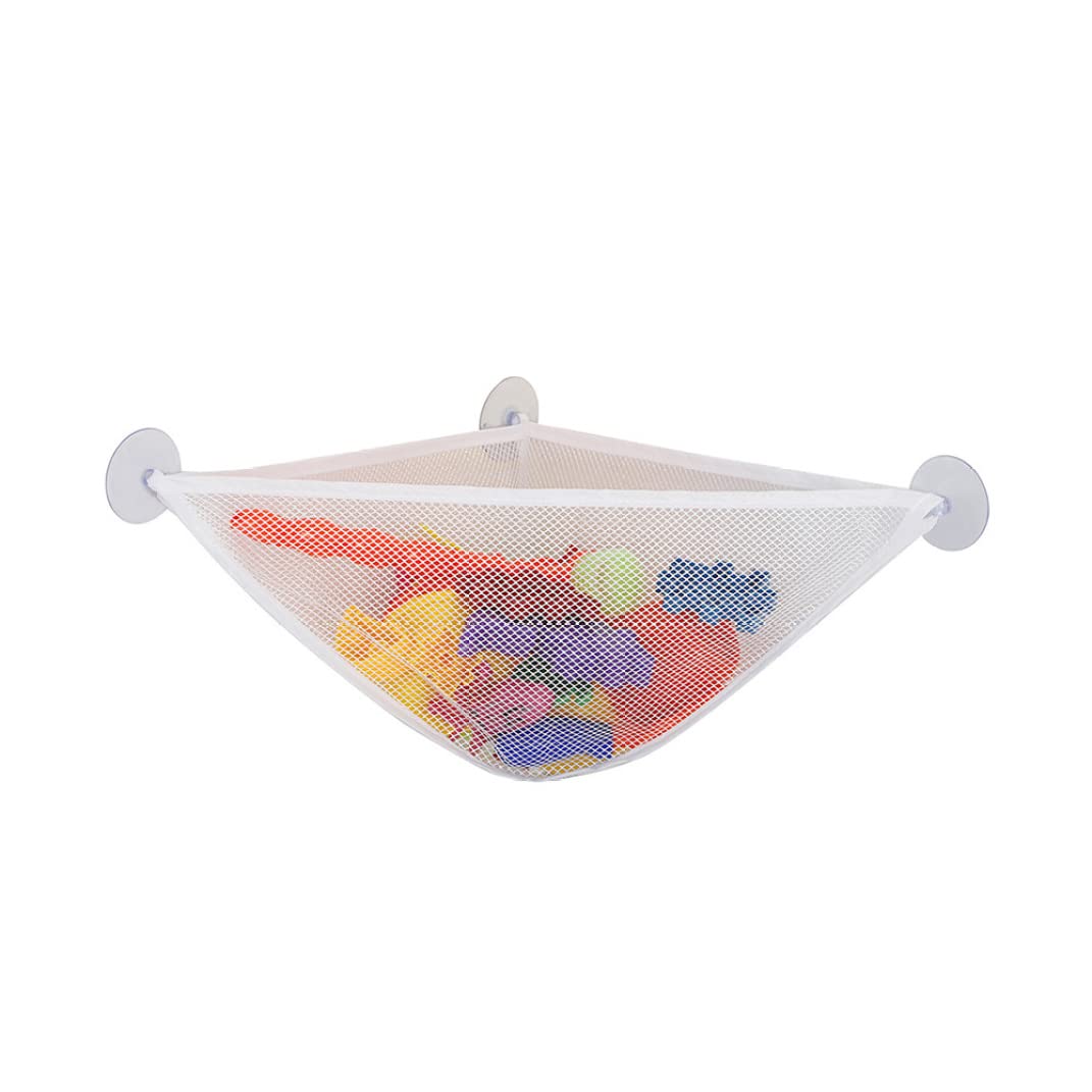 Bath Toy Organizer with Strong Suction Cups Bathtub Toys Holder Storage Net Corner Shower Caddy Bag for Baby
