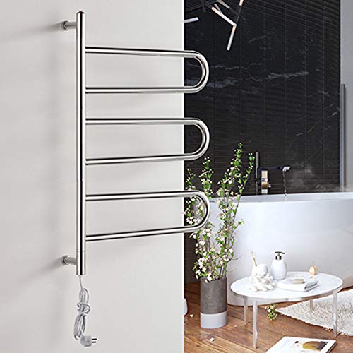 Toallero eléctrico calefactable para baño, toallero oscilante de Acero Inoxidable, 570 mm de Ancho x 850 mm de Alto, radiador para secar Toallas.
