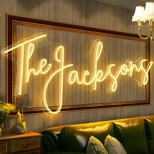 Neon Sign Wedding - Custom Neon Signs for Wall Decor, Large Custom LED Name Sign Personalized for Birthday Business Shop Bar Party Game Room Salon