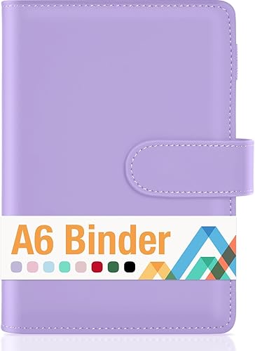 Sooez -Carpeta A6 de argollas tipo cuaderno Lavanda