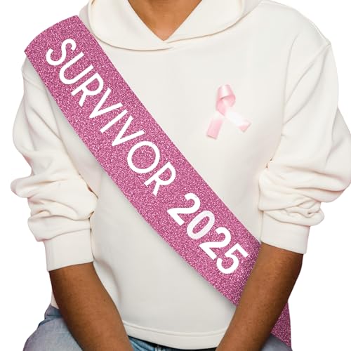Breast Cancer Survivor Sash 2025 - Inspirational Celebration Awareness Sash for Party, Events, Cancer Free Walks, Runs, and Fundraisers