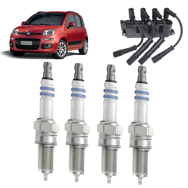 Kit bobina IGN1005 + 4 candele ZKR7 compatibile con Fiat panda 312_ 1.2 Benzina 2012+