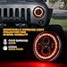 Xprite 7 Inch 90W LED Headlights With Red Halo Ring Angel Eyes Compatible with 1997-2018 Jeep Wrangler JK TJ LJ(DOT Approved), 9600 Lumens Hi/Lo Beam