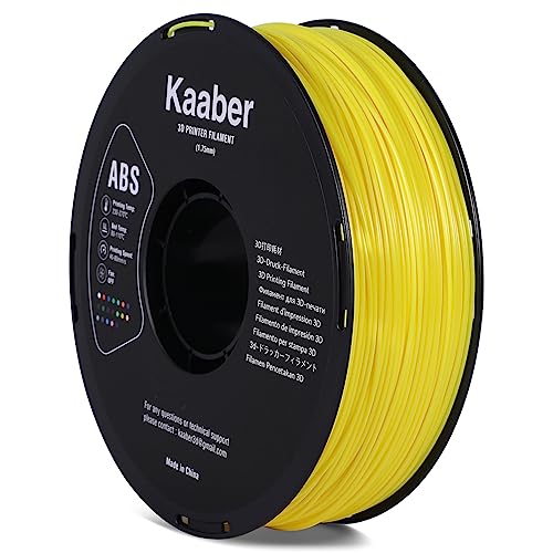 Kaaber ABS 3D Printer Filament 1.75mm Yellow, Dimensional Accuracy +/- 0.03mm, 1kg...