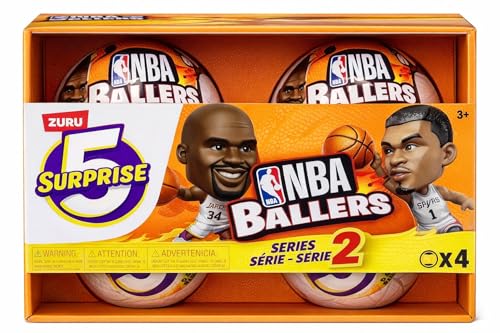 ZURU 5 Surprise NBA Ballers Series 2 Official NBA Collectible Figures & Accessories – Surprise Unboxing Basketball Sports Toy (4 کپسول)
