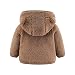 Gajaous Kleinkind Baby Jungen Mädchen Fleece Kapuzenjacke mit Ohren Warme Kinder Cartoon Bär Reißverschluss Outwear 0-24 Monate