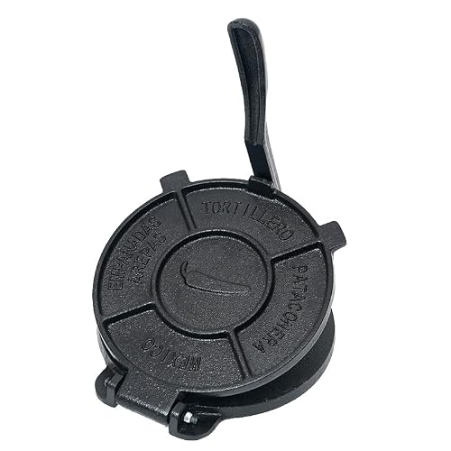 COOKAMP Cast Iron Tortilla Press 8 Inch,Tortilla Maker,Heavy Duty Tortillera Pataconera,Flour Tortilla Press(SA080) (8 INCH) - Thumbnail 3