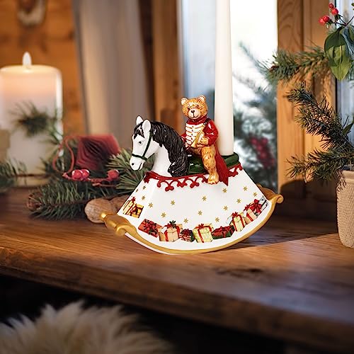 Figurine de Noël Cheval à Bascule multicolore porcelaine table maison