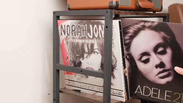 Amazon.co.jp: レコード収納ラック、3段レコードラック、200枚の