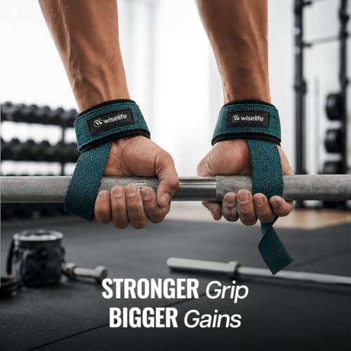 Image of WiseLife Weight Lifting Straps | Gym Wrist Support Straps for Deadlifts, Pull-Ups & Strength Training | Heavy Duty Cotton Lifting Straps for Men & Women