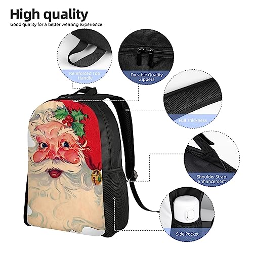 Santa Claus Printed Stylish Travel Backpack, Computer Bag With Comfortable Ergonomic Design Gym Bag Backpack #TOP4