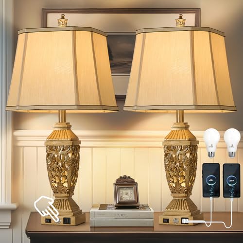 AIDENOEY 27.5“ Farmhouses Table Lamp with USB & USB-C Charging