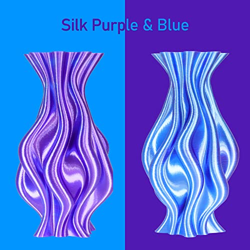 Image of MIKA3D 1.75mm 2 Colors in 1 Silk Purple Blue PLA 3D Filament, 1KG 2.2LBS 3D Printing Material with Bicolor Dichromatic Double Colors, Dual Color Co-Extrusion 3D Filament Widely Fit for 3D Printer