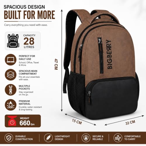 BIGBERRY Store BIGBERRY Rodeo 1.0 Faux Leather Laptop Backpack, - Image 4