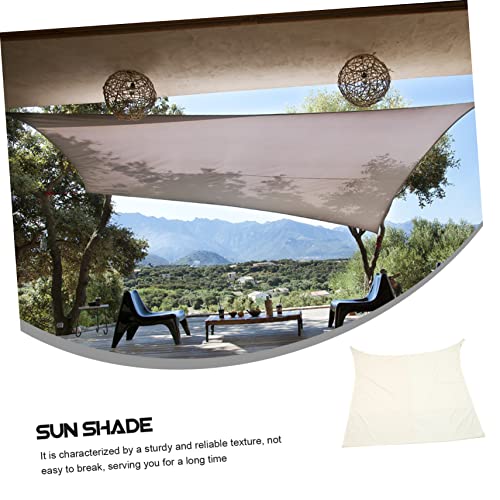 Vela de sombra impermeable beige de poliéster para terraza y jardín 6