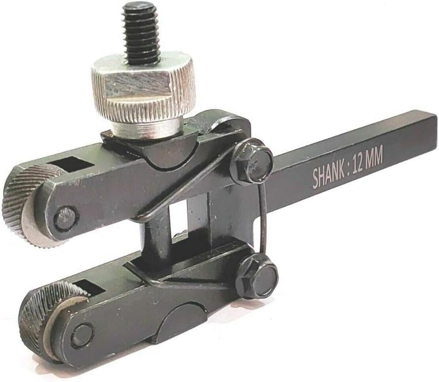 H&P Clamp Type Knurling Tool with Adjustment Knob, 3–25mm Capacity, 3/8" x 12mm x 5-3/8" Shank, Diamond Pattern Knurling Tool for Lathe Machines