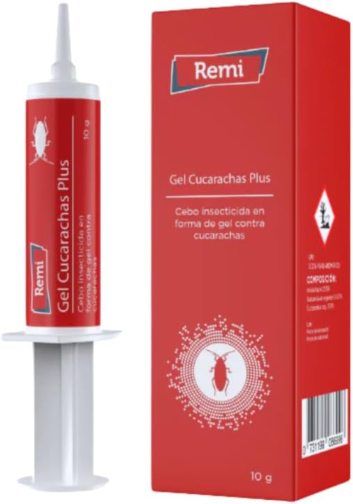 Remi Hogar Gel Cucarachas Plus 10gr | Veneno para cucarachas | Insecticida Elimina cucarachas | Efectivo contra Todo Tipo de cucarachas | Cebo insecticida (Nuevo, 1, Unidad)