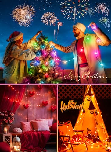 Minetom Color Changing String Lights Outdoor- 22 Colors 33Ft 100 Led Fairy String Lights With Remote thumb #6