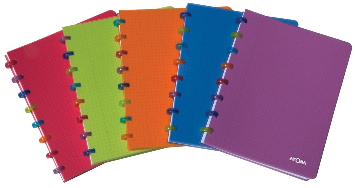 Atoma Tutti Frutti - Quaderni Ft A5, 144 pagine a righe, colori assortiti, 10 pezzi