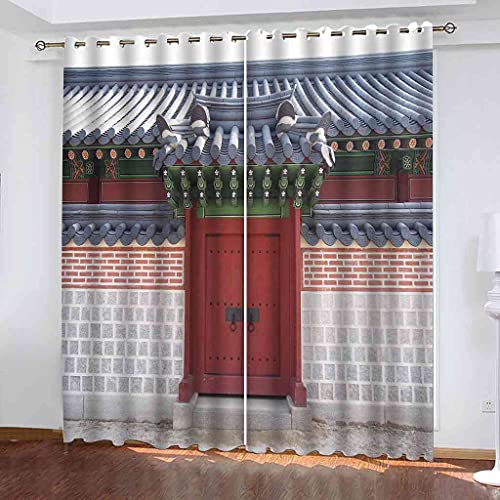 Rideau occultant en polyester isolant phonique style chinois - 2