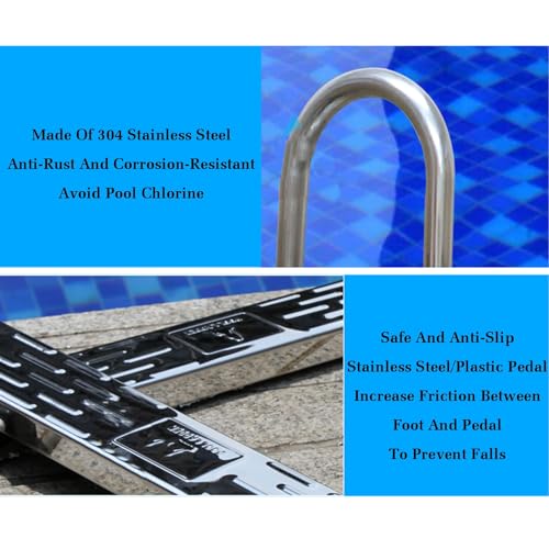 Escalera para piscina de acero inoxidable 3 peldaños miniatura 3