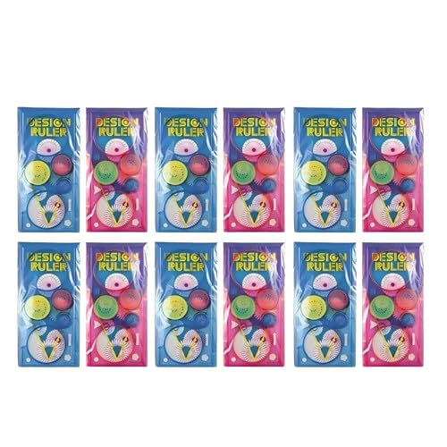 TOYGENIC Spiral Spirograph Geometric Ruler- Spirograph Set For Kids | Spirograph Scale For Kids | Spirograph Design Scale | Spirograph Geometric Ruler Drafting Tool Toy For Kids For Fun (Set of 12)