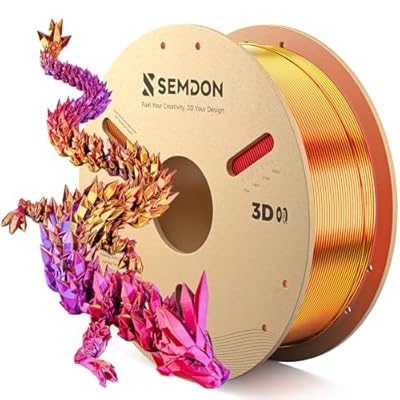 SEMDON Tri-Colors Silk PLA Filament 1.75mm, Christmas Gifts 3D Rainbow PLA Filament...