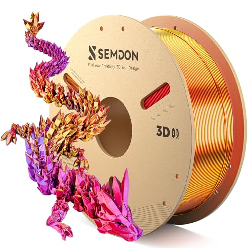 Image of Tri-Colors Silk PLA Filament 3D Printer Filament 1.75mm±0.02mm, High Speed Printing Metal Filament,1KG Spool(2.2lbs),Red /Yellow /Purple