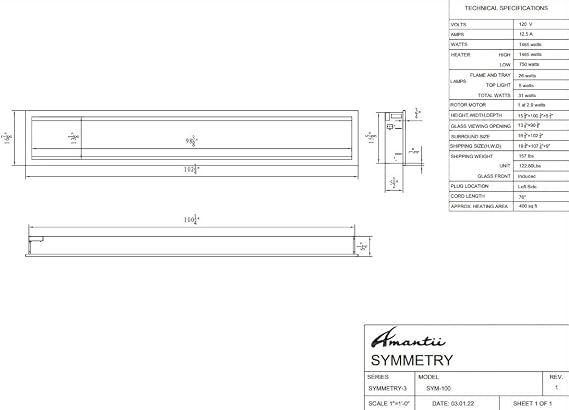 Amantii SYM-100 Electric Fireplace