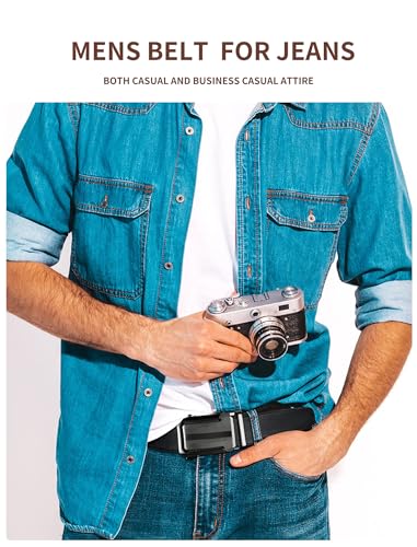 Click Adjustable Genuine Leather Ratchet Belt – Black or Brown, Plus Size, Trim-to-Fit2