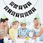 Happy Birthday Banner, Black Happy Birthday Decorations Birthday Sign for Birthday Party Backdrop Decor, Black Happy Birthday Sign Party Hanging Supplies for Girls Boys and Women - Image 5