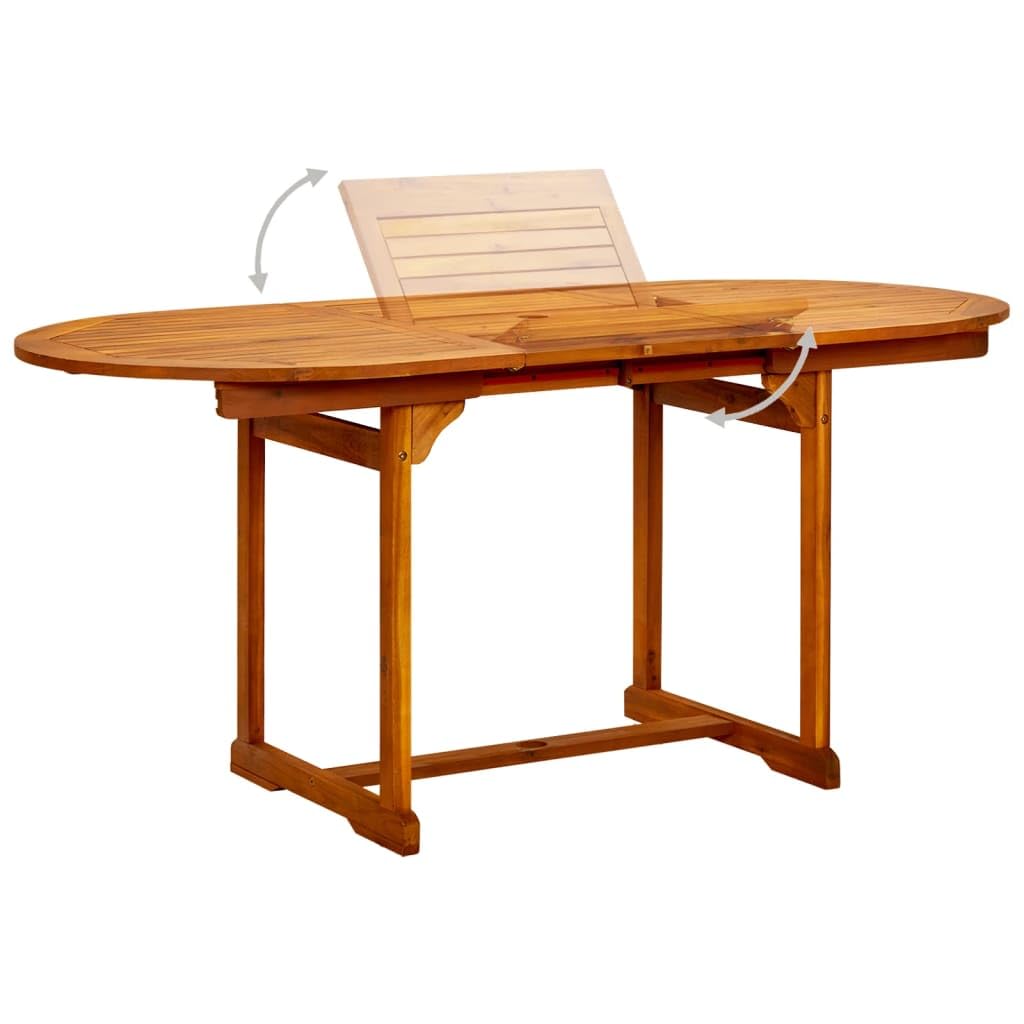 Mesa de Comedor Jardín Patio Terraza Balcón Salón Sala de Estar Muebles Soporte Exterior Cocina (120-170) X80x75 cm Madera Maciza Acacia