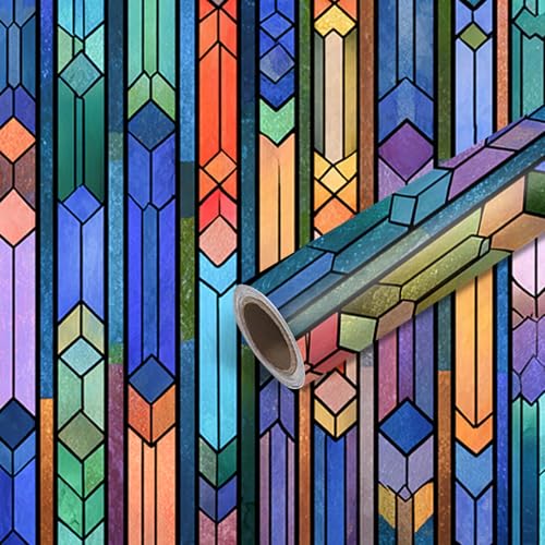 Image of Nuxovilar Glass Geometric Stripe Wallpaper Peel Stick Vinyl 15.75x39.37