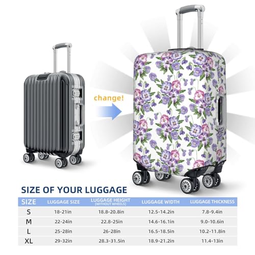 Travel Luggage Cover - Violets Flowers No.1003 Washable Suitcase Covers Protector Fits 18-32 Inch Luggage4