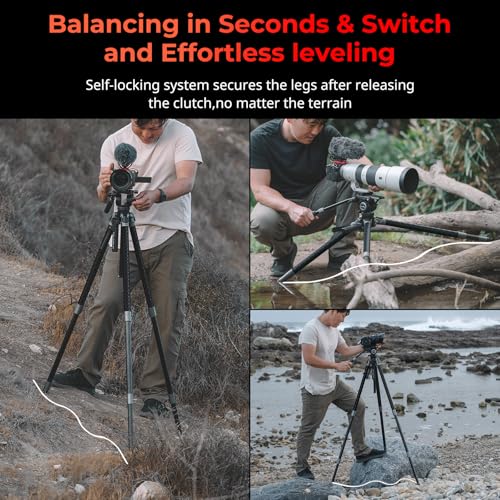 Image of SMALLRIG x Potato Jet TRIBEX SE Hydraulic Aluminum Camera Tripod, with Video Fluid Head, 6kg /13.2lb Load, Max Height 166cm, Professional Video Tripod for Interviews /Wedding /Landscape - 5305
